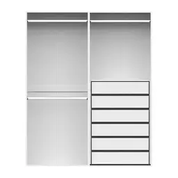 Guarda-Roupa Modulado com Cabideiros e Prateleiras New Tuyo 6 Gavetas Branco 180 cm