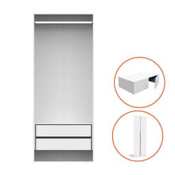 Guarda-Roupa Modulado com Maleiro e Cabideiro New Tuyo 4 Portas Articuladas 2 Gavetas Branco 90 cm