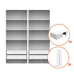 Guarda-Roupa Modulado com Maleiros e Prateleiras New Tuyo 8 Portas Articuladas 4 Gavetas Branco 180 cm