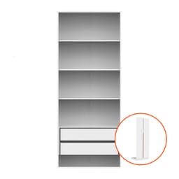 Guarda-Roupa Modulado com Prateleiras New Tuyo 2 Portas Articuladas 2 Gavetas Branco 90 cm
