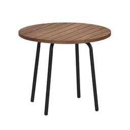 Mesa Lateral Redonda Eixo Cera Rústica e Preta