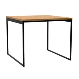 Mesa de Jantar Quadrada Industrial Stanford Amêndoa e Preta 90 cm