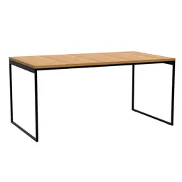 Mesa de Jantar Retangular Stanford Amêndoa e Preta 135 cm