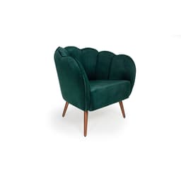 Poltrona Ariel Pé Palito Suede Esmeralda e Cobre