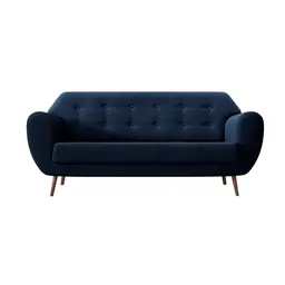 Sofá 3 Lugares Beegees Velosuede Azul Marinho
