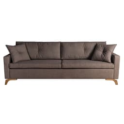 Sofá 3 Lugares Viena Veludo Marrom 190 cm