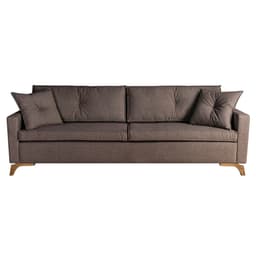 Sofá 3 Lugares Viena Veludo Marrom 230 cm