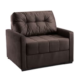 Sofá-Cama Solteiro Murilo Veludo Marrom Escuro
