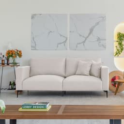 Sofá Unne 2 Lugares com Molas Ensacadas Linho Cru 170 cm