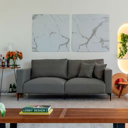 Sofá Unne 2 Lugares com Molas Ensacadas Linho Grafite 170 cm