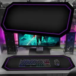 Tapete Mousepad Protetor De Mesa Gamer Borda Roxa - 70x35cm