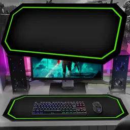 Tapete Mousepad Protetor De Mesa Gamer Borda Verde - 70x35cm