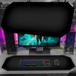 Tapete Mousepad Protetor De Mesa Gamer Preto - 70x35cm