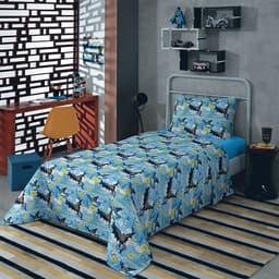 Jogo de Cama Solteiro Batman Azul Claro com 2 peças Lepper
