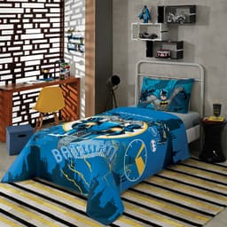 Jogo de Cama Solteiro Batman Azul Escuro com 2 peças Lepper