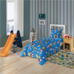 Jogo de Cama Solteiro Patrulha Canina Azul com 2 peças Lepper