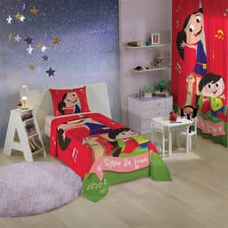 Jogo de Cama Solteiro Show da Luna Vermelho com 2 peças Lepper