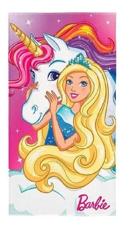 Toalha Aveludada Transfer Barbie Reinos Mágicos - Lepper