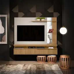 Painel para TV até 60 Polegadas Maragogi Carvalho e Off White