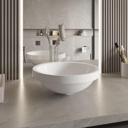 Cuba Redonda Branca Com Torneira e Valvula Cromada