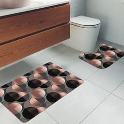 Jogo Tapetes para Banheiro 2 Peças Círculos Premium Único
