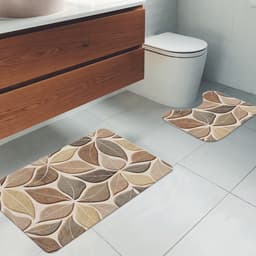 Jogo Tapetes para Banheiro 2 Peças Floral Multicolor Único