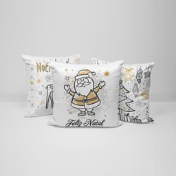 Kit 3 Capas para Almofadas Decorativas Feliz Natal