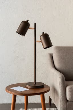 Luminária de Mesa Abajur Anne Dupla Marrom Cortem