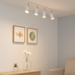 Trilho de Teto com 4 Spots Ewa Branco 1 metro