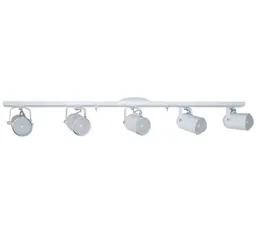 Trilho de 95cm com 05 Spots para 05 lâmpadas padrão E27 - Ideal para Sala, Quarto, Cozinha, Comércio - Bivolt 110v/220v - Branco