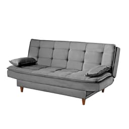 Sofá-Cama Casal 3 Lugares Dinorá Suede Cinza