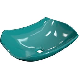 Cuba de Apoio Abaulada C01 Para Banheiro Lux L42 Azul Turquesa - Lyam Decor