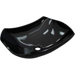 Cuba de Apoio Abaulada C01 Para Banheiro Lux L42 Preto Brilho - Lyam Decor