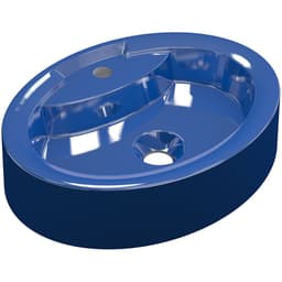 Cuba de Apoio Oval C01 Para Banheiro Onix O43 Azul Escuro - Lyam Decor