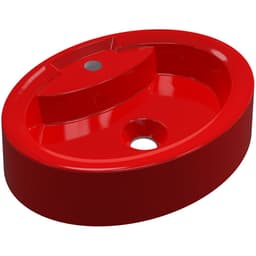 Cuba de Apoio Oval C01 Para Banheiro Onix O43 Vermelho - Lyam Decor