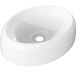 Cuba de Apoio Oval Para Banheiro Lavabo C01 Capri O39 Branco - Lyam Decor