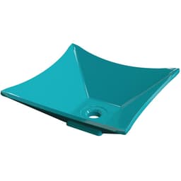 Cuba de Apoio Para Banheiro Quadrada C01 Lux Azul Turquesa - Lyam Decor