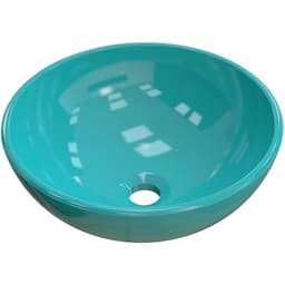 Cuba de Apoio Redonda C01 Para Banheiro R30W Azul Turquesa - Lyam Decor