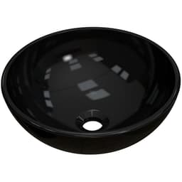 Cuba de Apoio Redonda C01 Para Banheiro R30W Preto Brilho - Lyam Decor