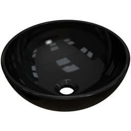 Cuba de Apoio Redonda C01 Para Banheiro R35W Preto Brilho - Lyam Decor