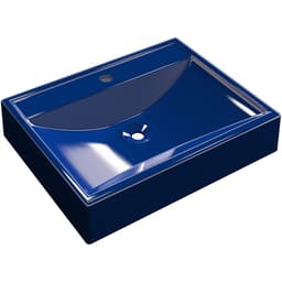 Cuba de Apoio Retangular C01 Para Banheiro RT49 Azul Escuro - Lyam Decor