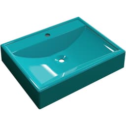 Cuba de Apoio Retangular C01 Para Banheiro RT49 Azul Turquesa - Lyam Decor