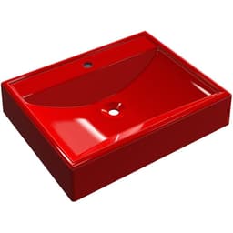 Cuba de Apoio Retangular C01 Para Banheiro RT49 Vermelho - Lyam Decor