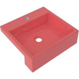 Cuba de Semi Encaixe Quadrada C01 Para Banheiro XQ395 Rosa - Lyam Decor