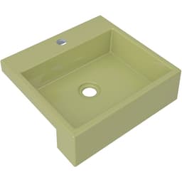 Cuba de Semi Encaixe Quadrada C01 Para Banheiro XQ395 Verde Acqua - Lyam Decor