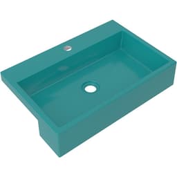 Cuba de Semi Encaixe Retangular C01 Para Banheiro XRT55 Azul Turquesa - Lyam Decor