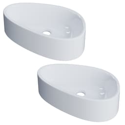 Kit 02 Cubas de Apoio Gota Para Banheiro Lavabo C01 BG43W Branco - Lyam