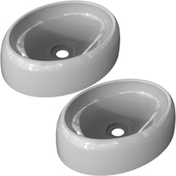 Kit 02 Cubas de Apoio Oval Para Banheiro Lavabo C01 Capri O39 Cinza - Lyam Decor