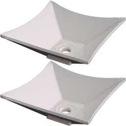 Kit 02 Cubas de Apoio Quadrada Lux Para Banheiro Lavabo C01 L30 Bege - Lyam Decor