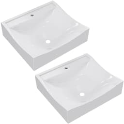 Kit 02 Cubas de Apoio Quadrada Para Banheiro Lavabo C01 Q440 Branco - Lyam Decor